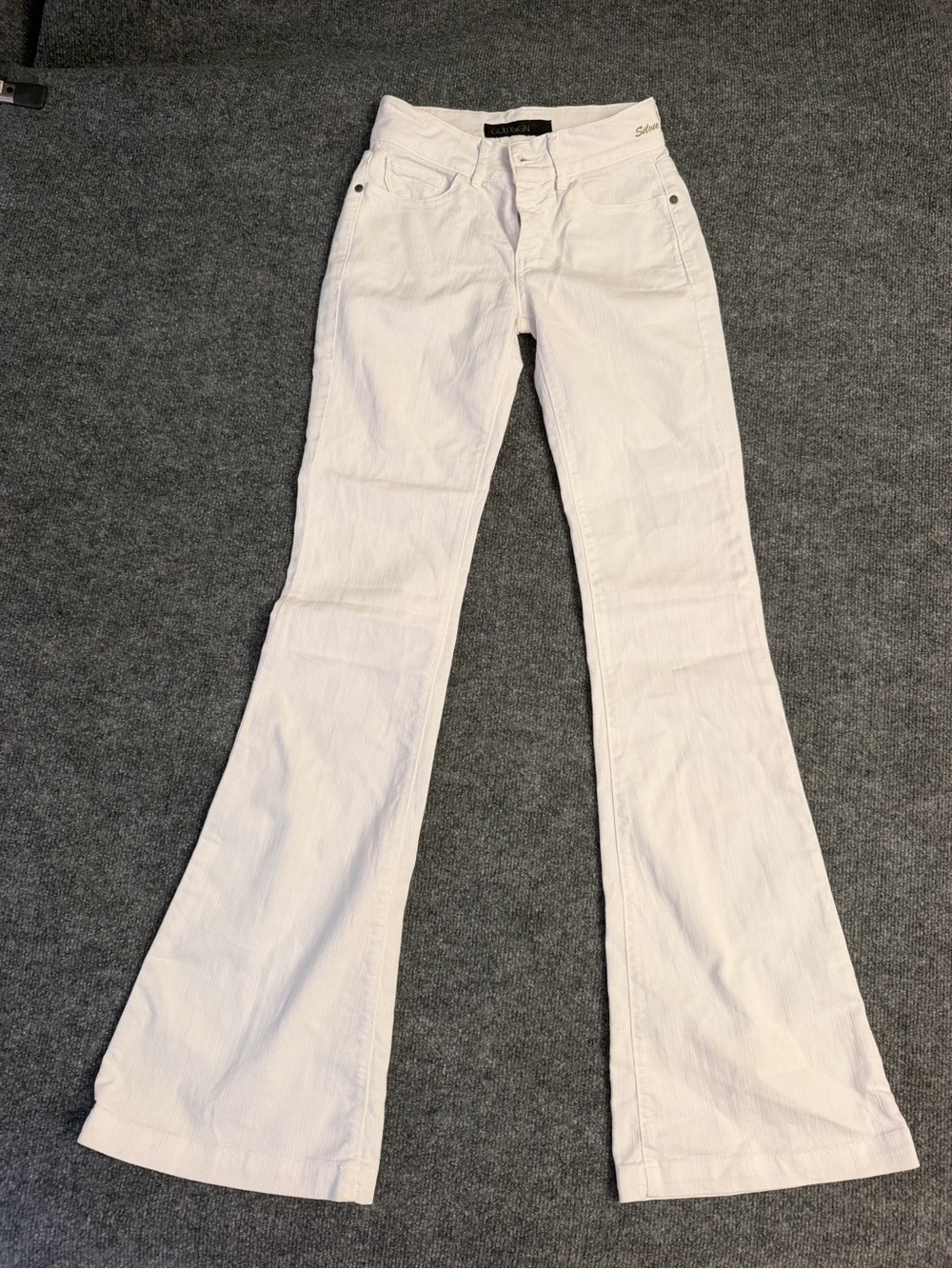 Goldsign White Flared Wide-Leg Jeans